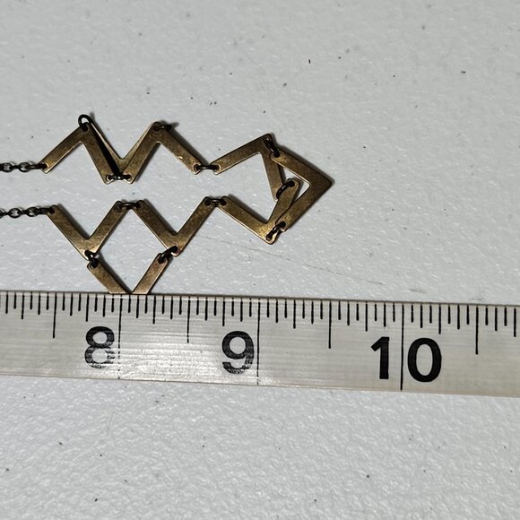 Amano Studio Geometric Brass Chevron Necklace Statement Fashion Jewelry Women - Picture 4 of 4